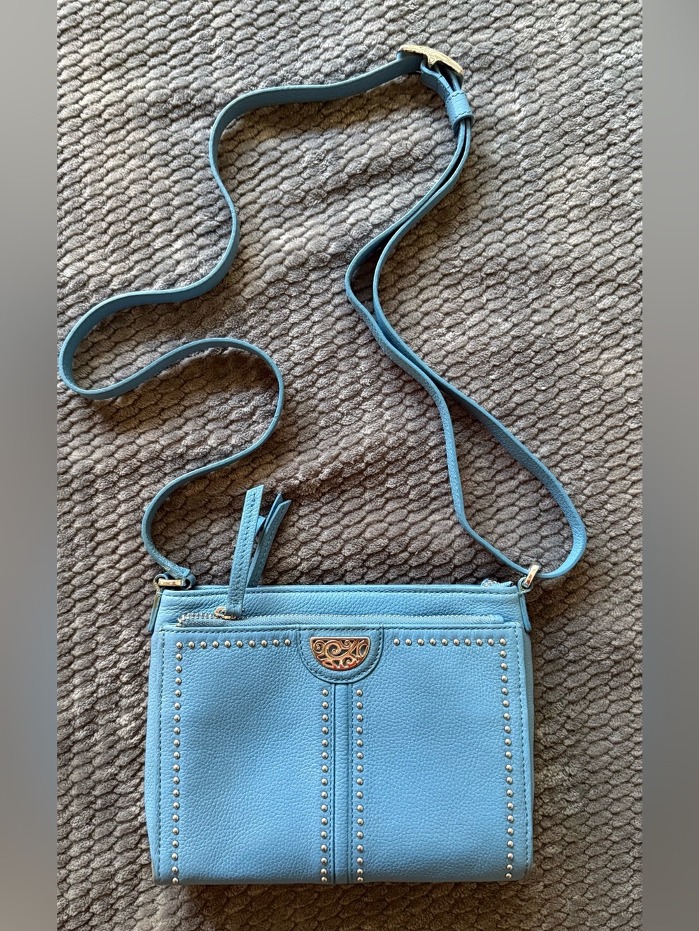 Brighton Powder Blue Studded Crossbody Bag
